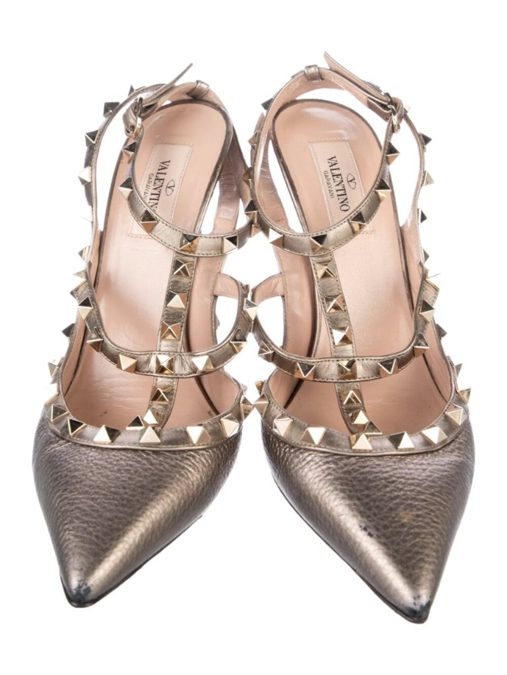 Valentino Rockstud Accents Leather Pumps Women's Size: 8.5 | EU 39.5